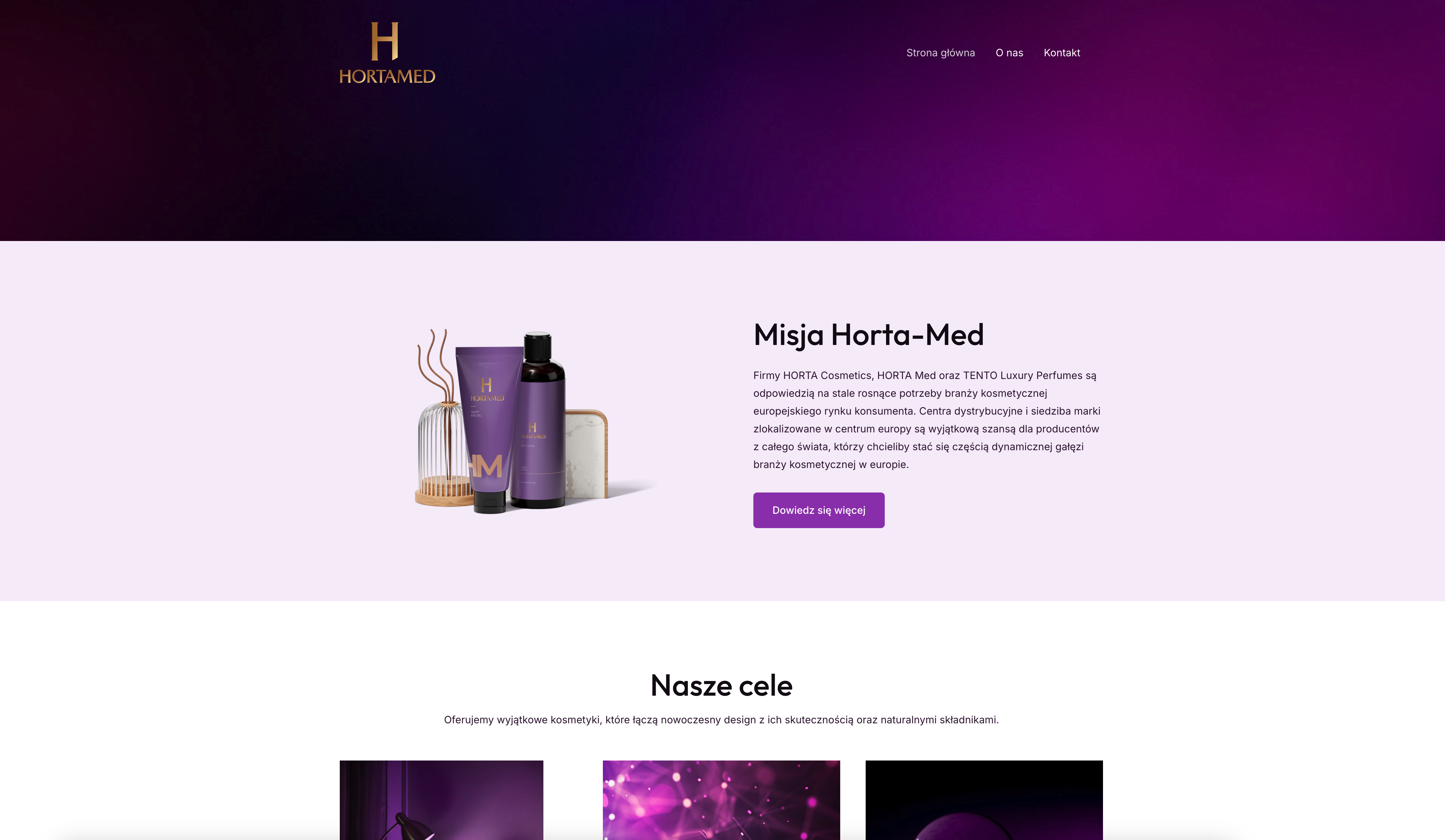 Projekt strony internetowej dla firmy - realizacja Horta-Med